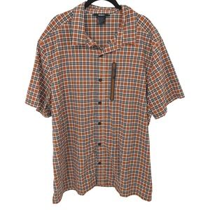 5.11 Tactical Shirt Men 2XL Orange Plaid Short Sleeve Button Up Utility Gorpcore